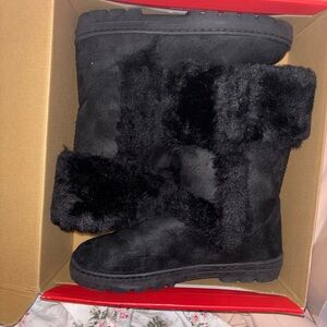 Style & Co. Black Faux Fur Winter Boots